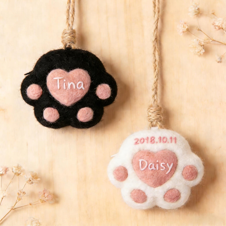 Personalisierte Filz-Katzenpfoten-Dekoration für Kinder