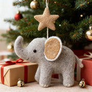Personalisierte Wollfilz-Elefantenfigur für Weihnachten für Zuhause 15