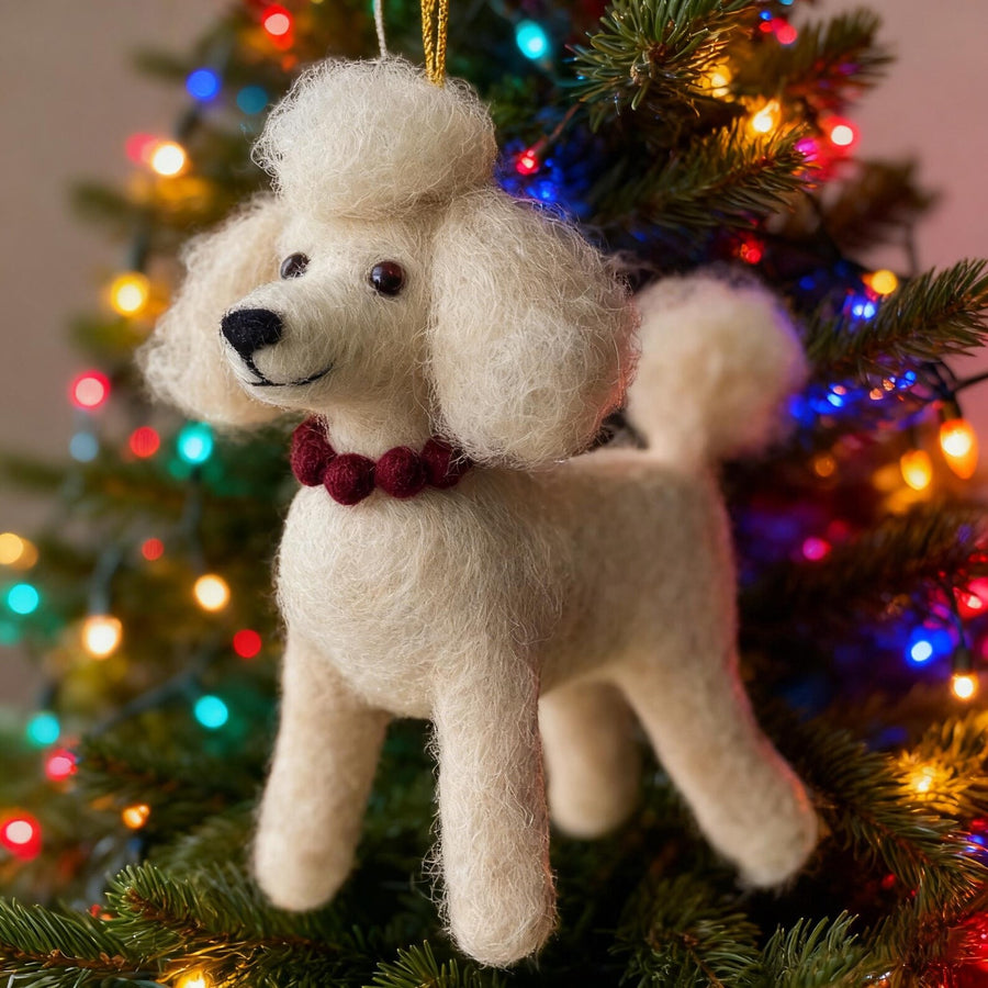 Personalisierte Wollfilz-Pudelanhänger für Kinder für Weihnachten 07