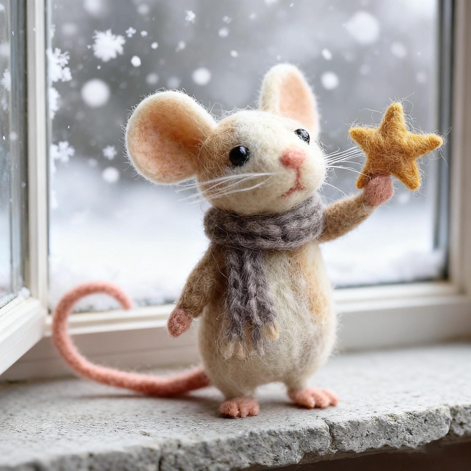 Wollfilz-Mausfigur für Kinder für Weihnachten 15