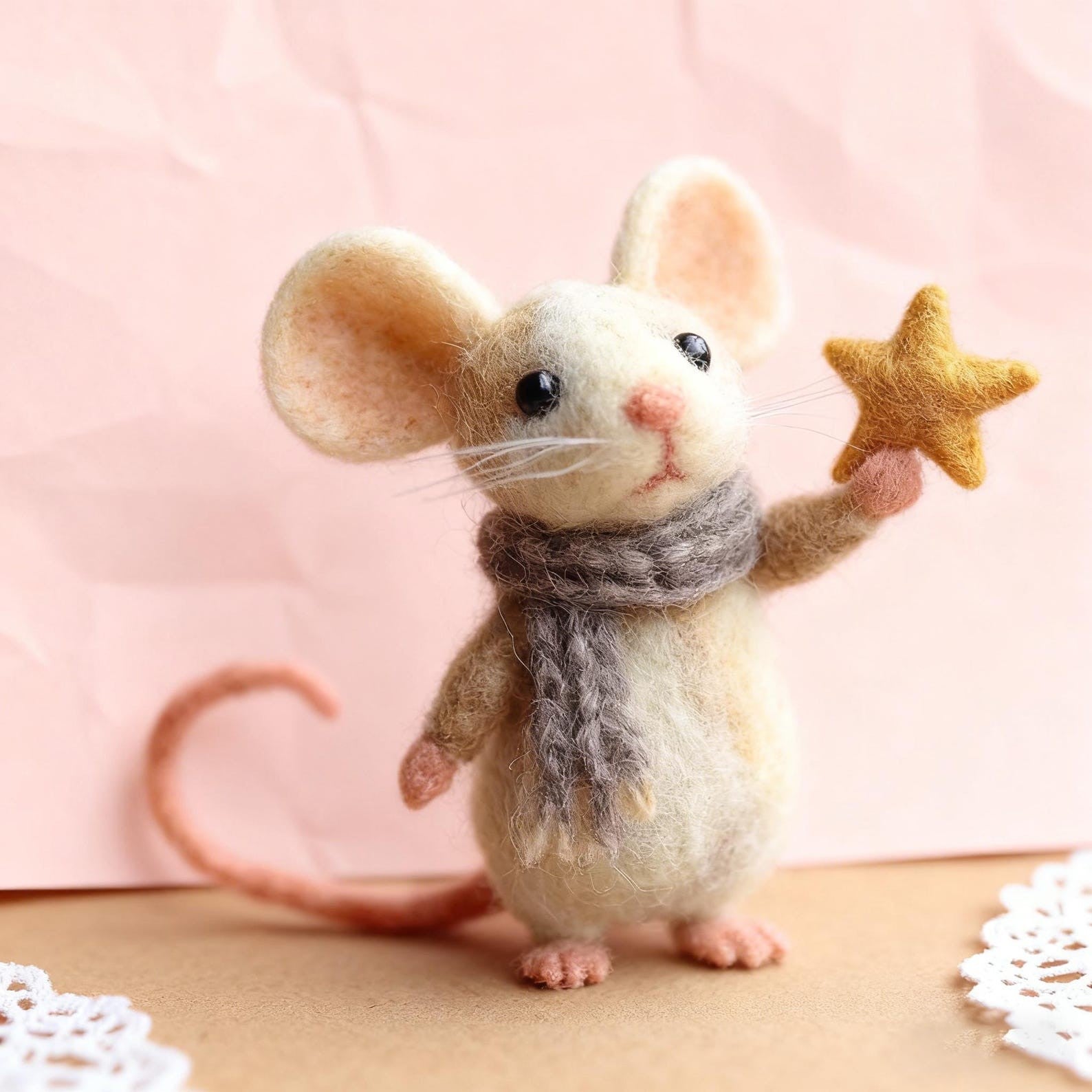 Wollfilz-Mausfigur für Kinder für Weihnachten 15