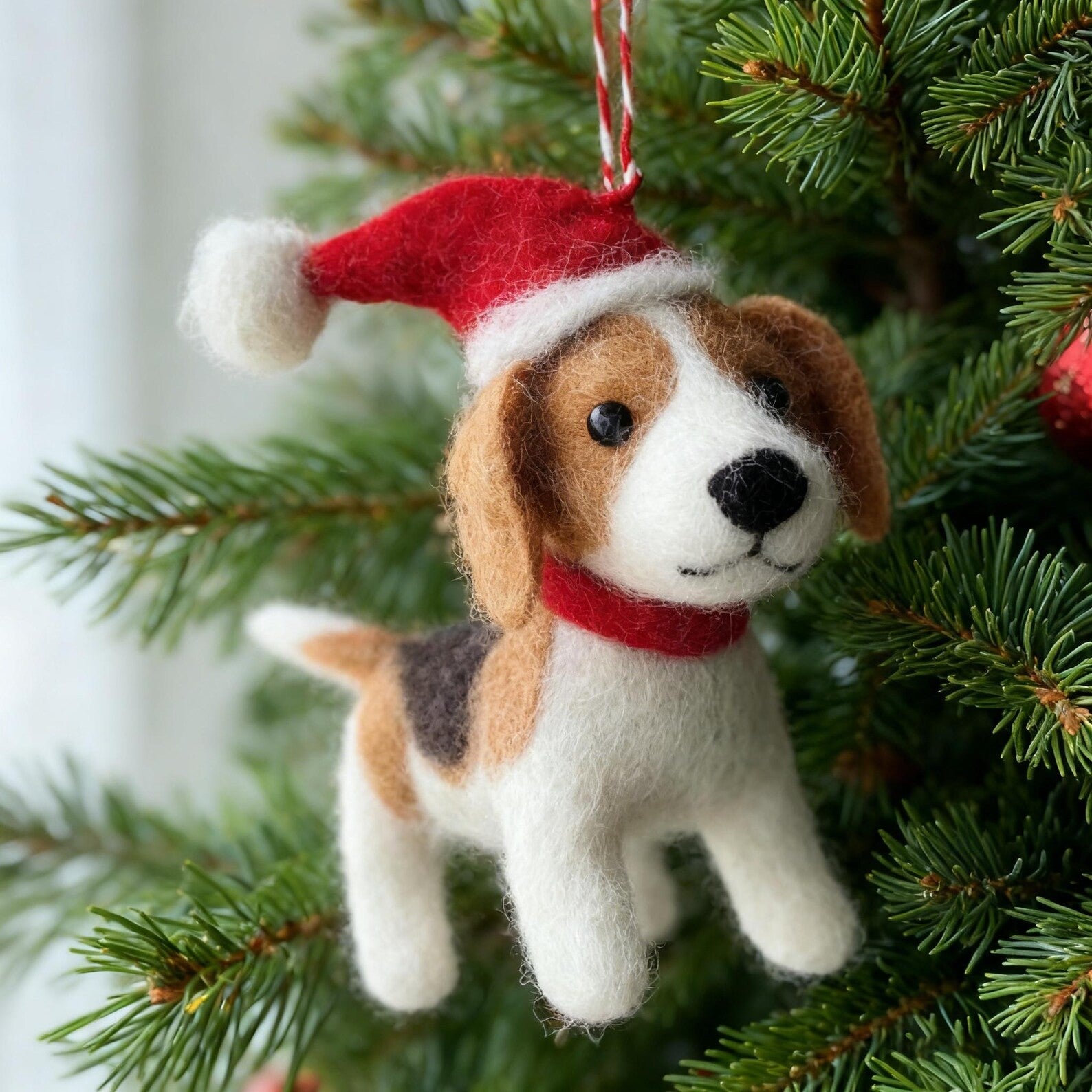 Wollfilz-Pudelanhänger für Weihnachten für Zuhause