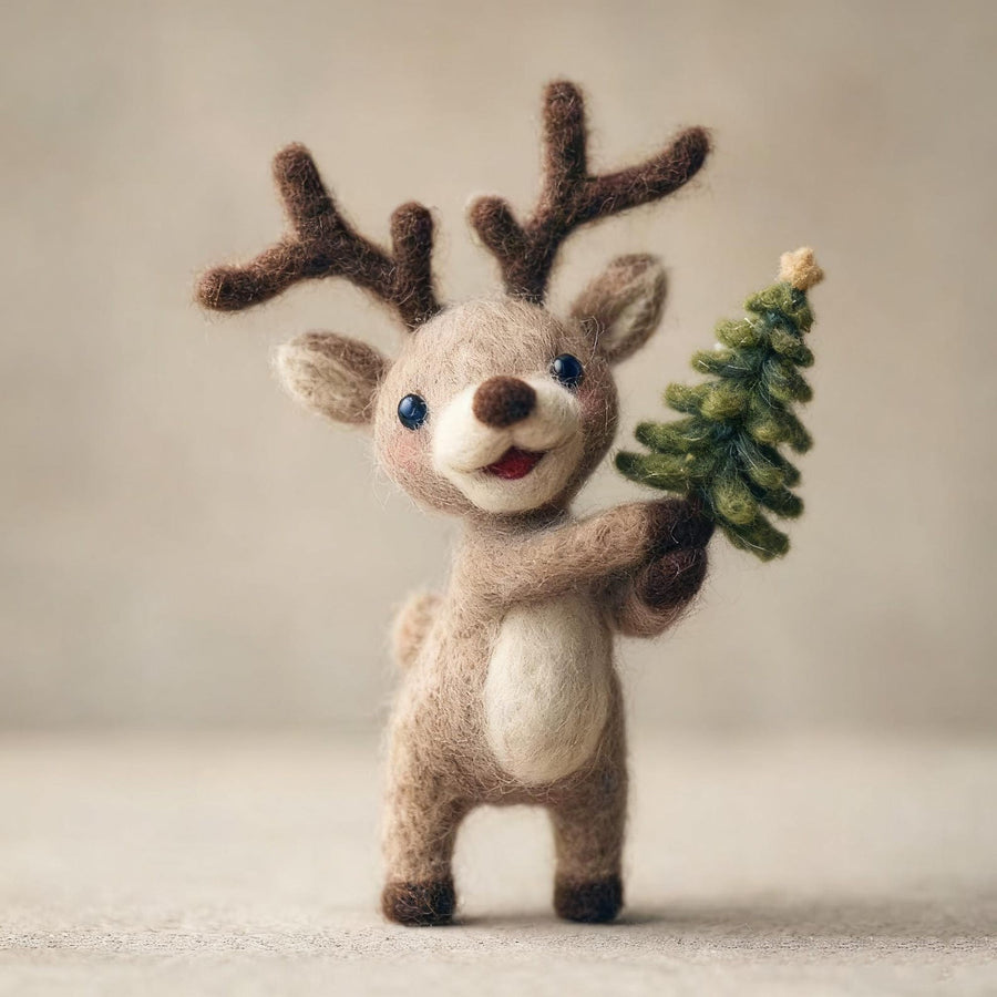 Wollfilz-Reh-Ornament für Kinder für Weihnachten 05