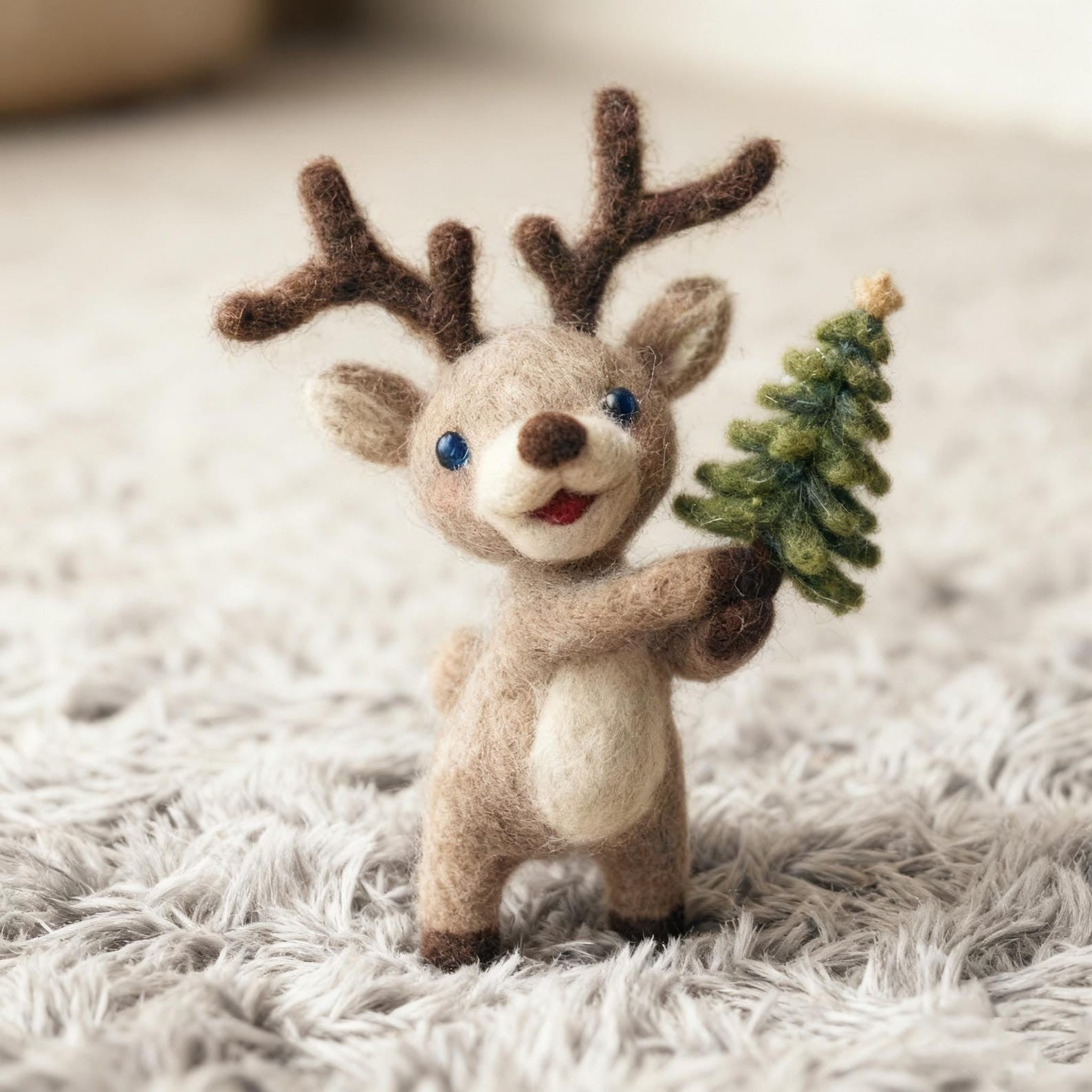 Wollfilz-Reh-Ornament für Kinder für Weihnachten 05