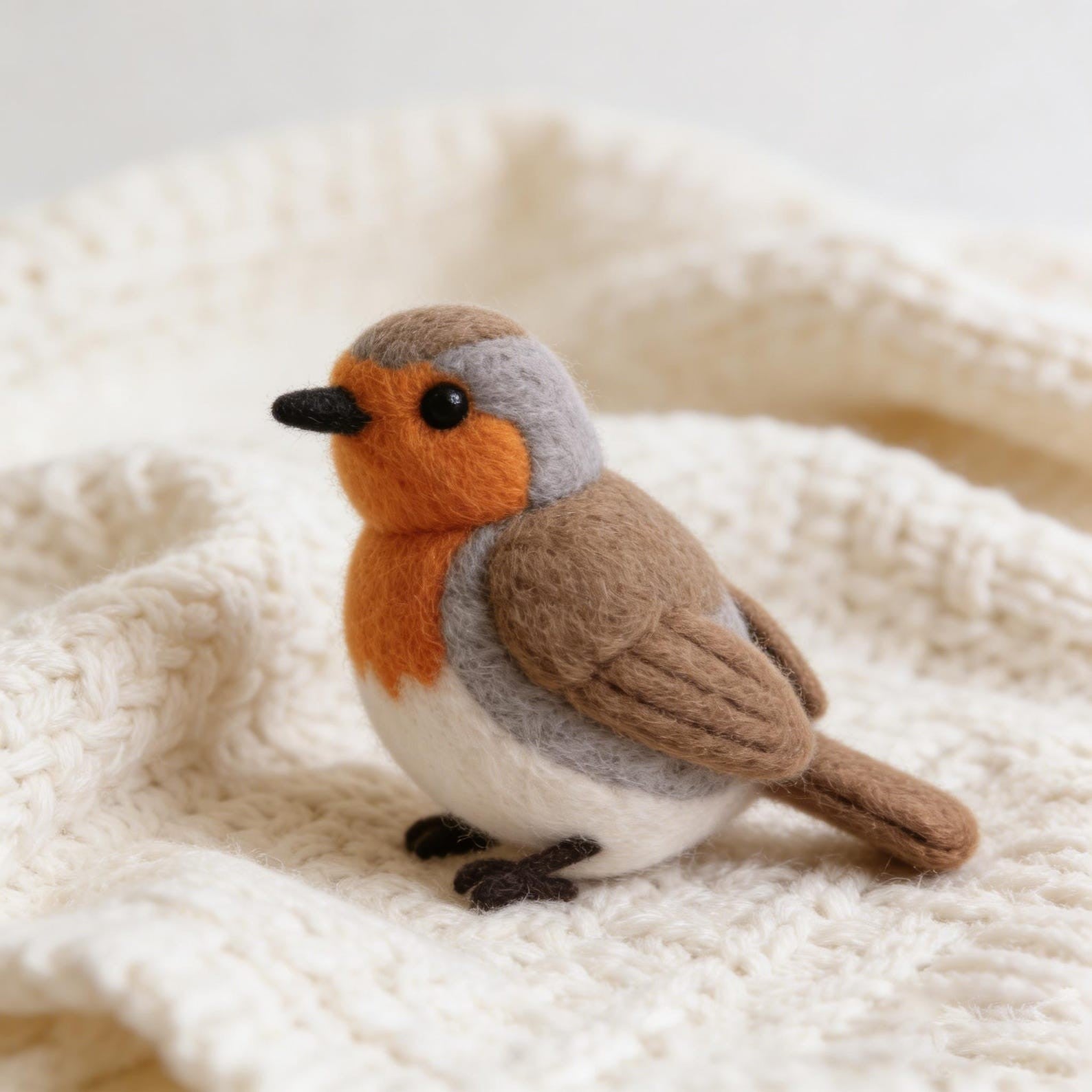 Wollfilz-Vogelornament für Weihnachten 07