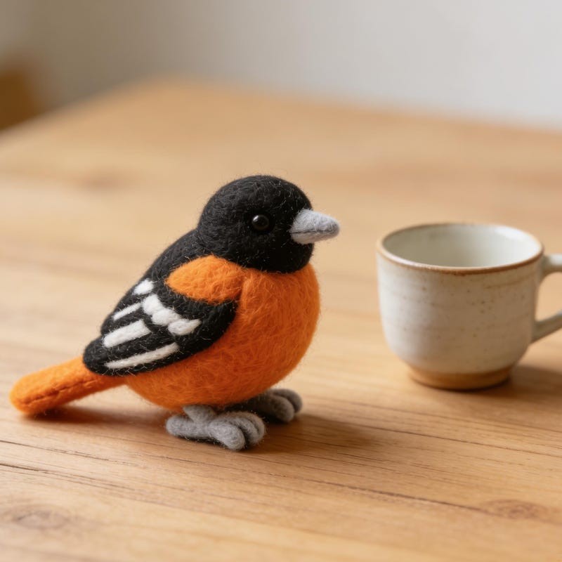 Wollfilz-Vogelornament für Weihnachten 08