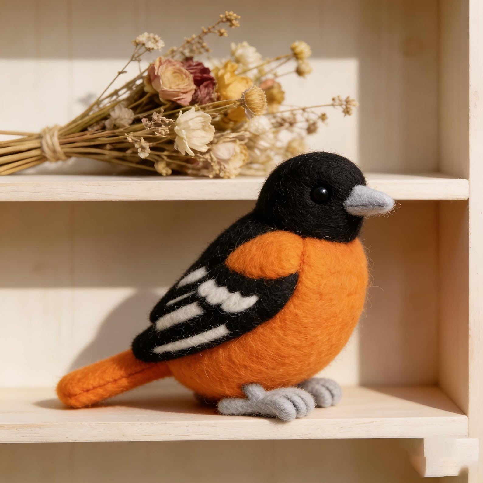 Wollfilz-Vogelornament für Weihnachten 08